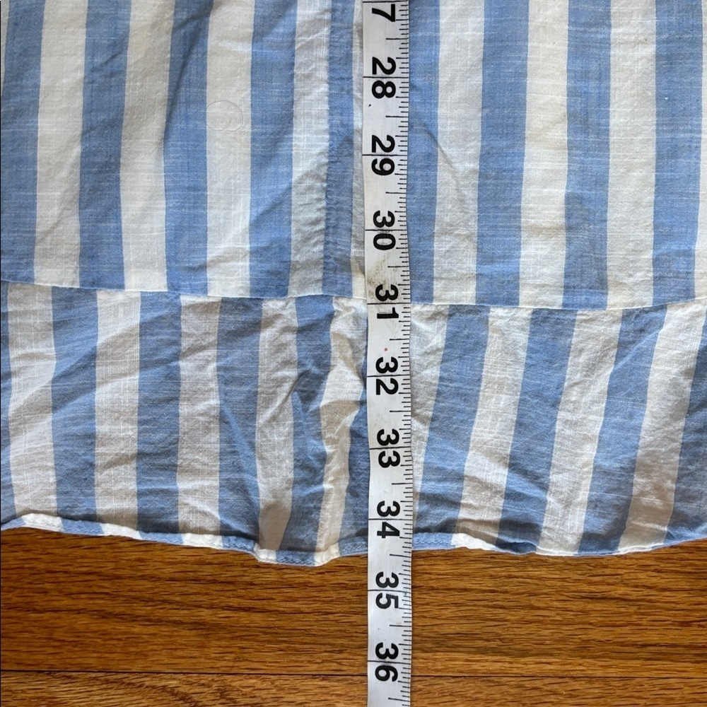 J. Crew Blue White Striped Ruffle Wrap Dress Size 6 Short Sleeve V Neck - Picture 10 of 10